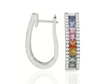 E-52503-CS-W  Diamond & Colour Sapphire Earrings