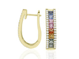E-52503-CS-Y  Diamond & Colour Sapphire Earrings