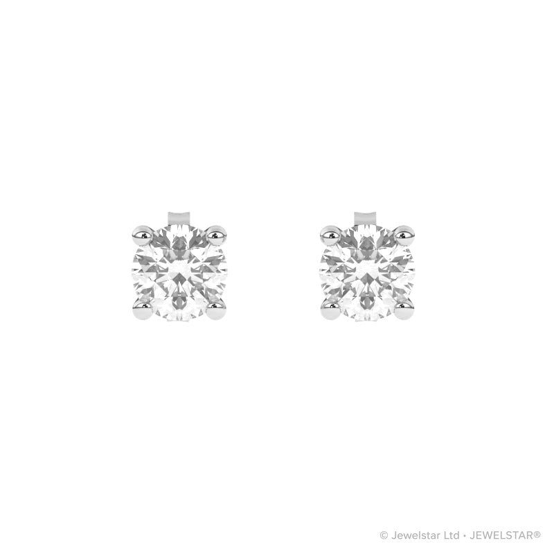 E-11050-AD-W  0.50ct G-H/SI Brilliant Cut Diamond Single Stone Earrings (IGI Report Included)