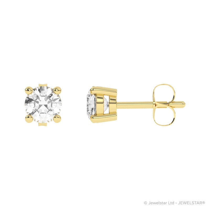 E-11050-AD-Y  0.50ct G-H/SI Brilliant Cut Diamond Single Stone Earrings (IGI Report Included)