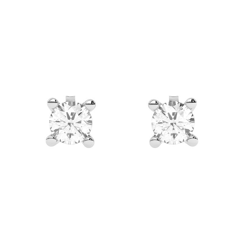 E-11075-AD-W  0.75ct G-H/SI Brilliant Cut Diamond Single Stone Earrings (IGI Report Included)