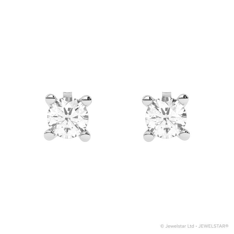 E-11075-AD-W  0.75ct G-H/SI Brilliant Cut Diamond Single Stone Earrings (IGI Report Included)
