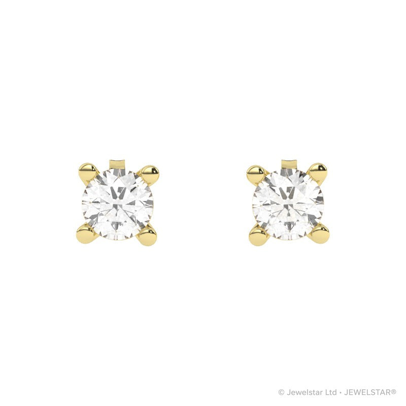 E-11075-AD-Y  0.75ct G-H/SI Brilliant Cut Diamond Single Stone Earrings (IGI Report Included)