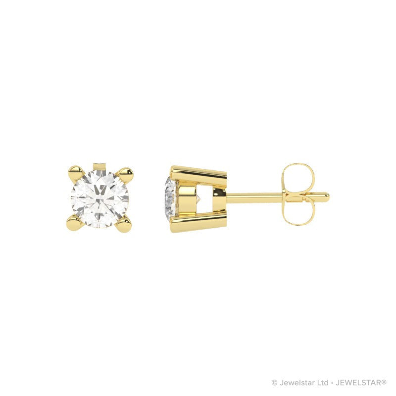 E-11075-AD-Y  0.75ct G-H/SI Brilliant Cut Diamond Single Stone Earrings (IGI Report Included)