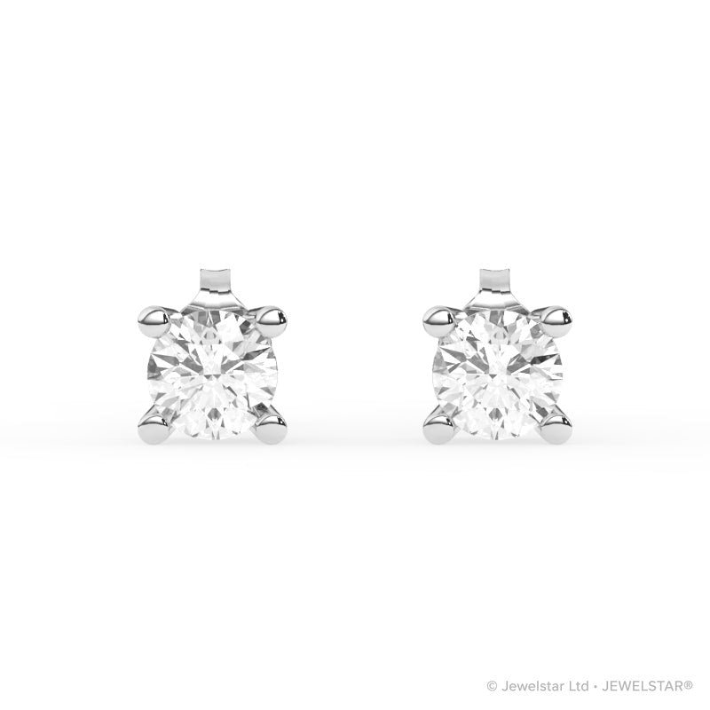 E-11100-AD-W  1.00ct G-H/SI Brilliant Cut Diamond Single Stone Earrings (IGI Report Included)