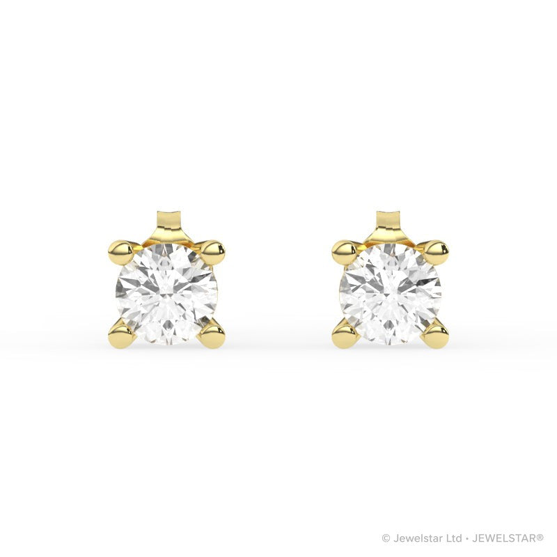 E-11100-AD-Y  1.00 ct G-H/SI Brilliant Cut Diamond Single Stone Earrings (IGI Report Included)