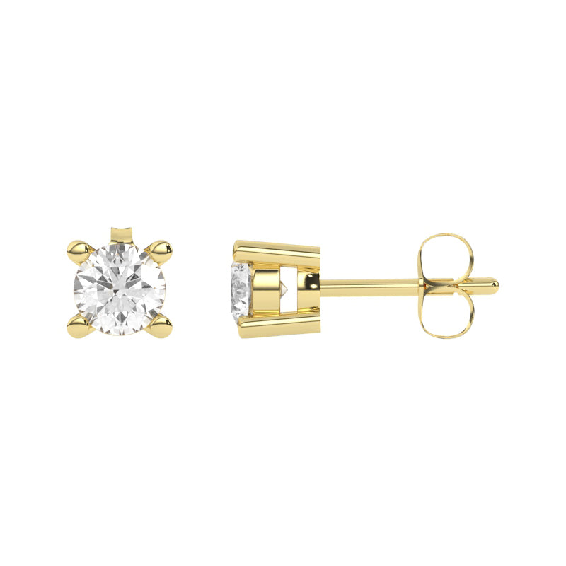 E-11100-AD-Y  1.00 ct G-H/SI Brilliant Cut Diamond Single Stone Earrings (IGI Report Included)