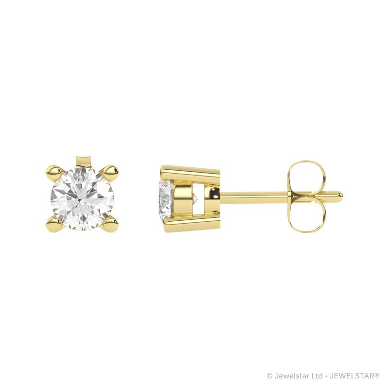 E-11100-AD-Y  1.00 ct G-H/SI Brilliant Cut Diamond Single Stone Earrings (IGI Report Included)