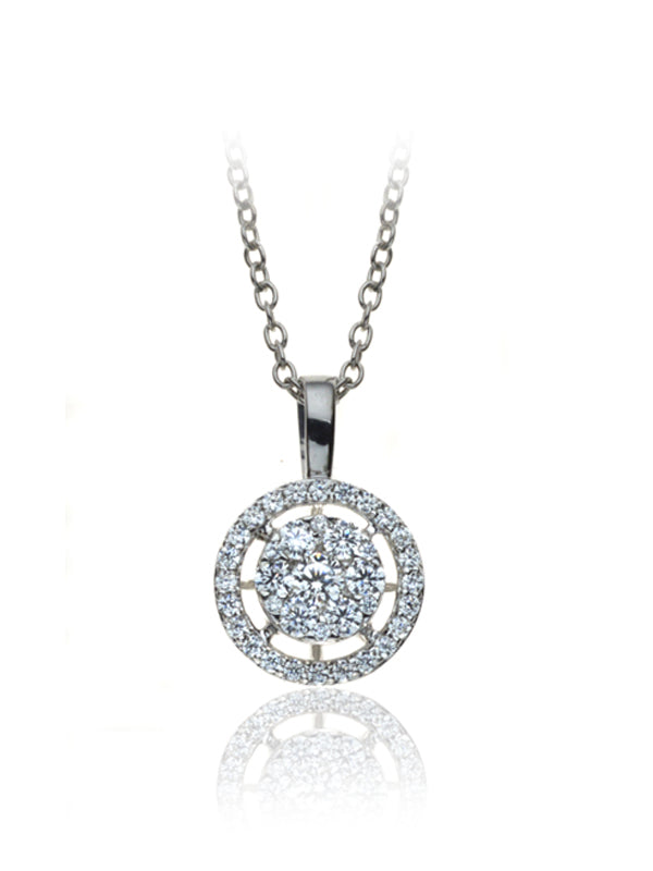 P-14520-AD-W   Diamond Cluster Pendant