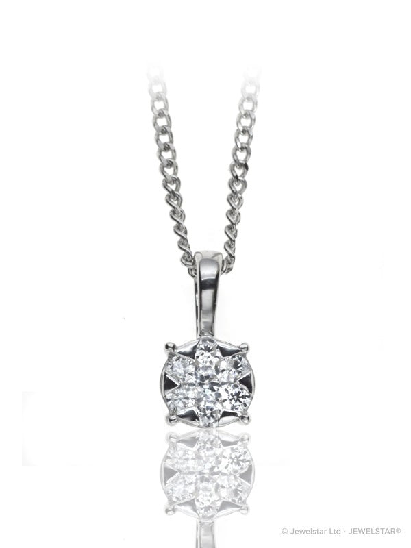 P-15101-AD-W    Diamond Solitaire/Cluster Pendant