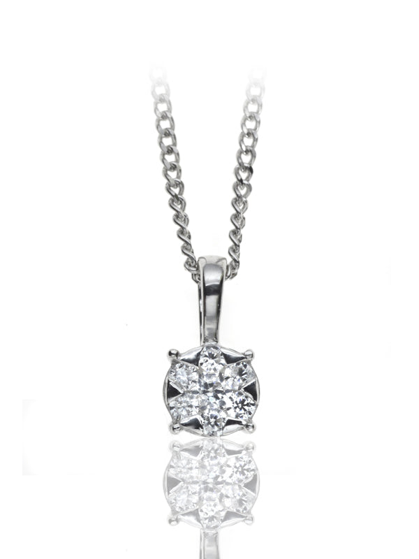P-15101-AD-W    Diamond Solitaire/Cluster Pendant