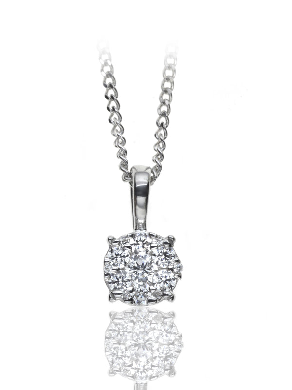 P-15102-AD-W    Diamond Solitaire/Cluster Pendant