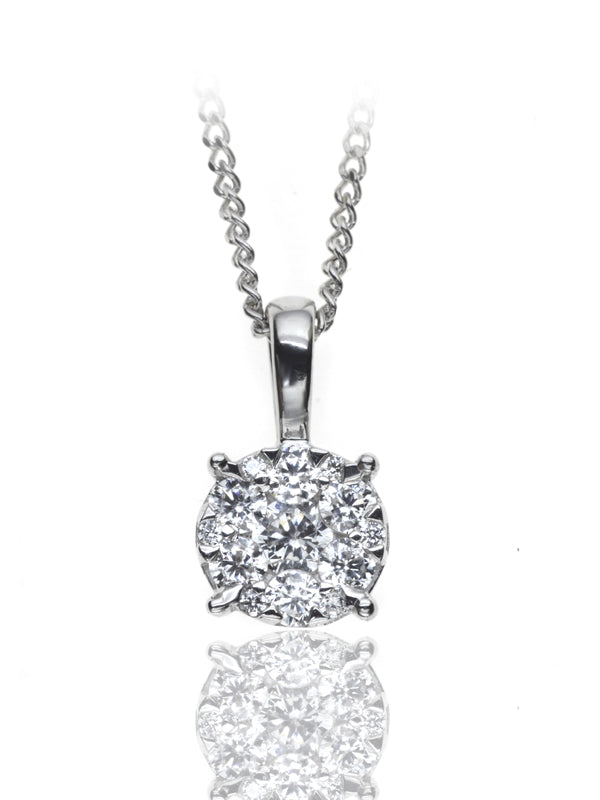P-15103-AD-W    Diamond Solitaire/Cluster Pendant