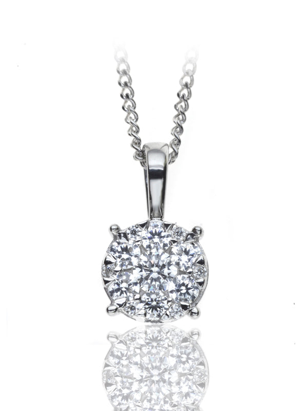 P-15104-AD-W    Diamond Solitaire/Cluster Pendant