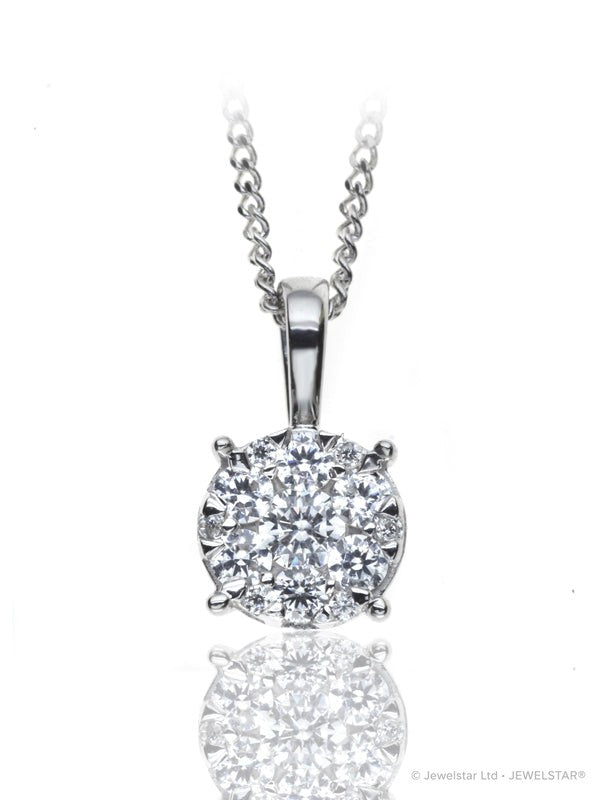 P-15104-AD-W    Diamond Solitaire/Cluster Pendant