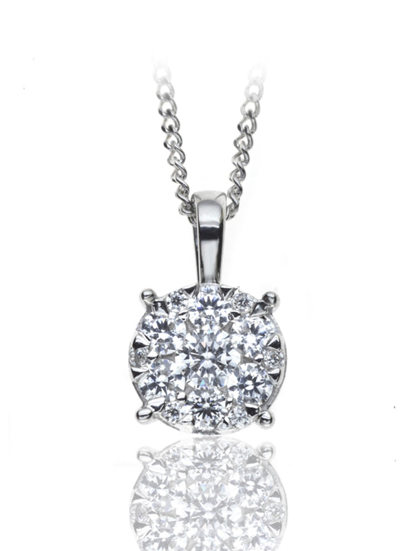 P-15105-AD-W    Diamond Solitaire/Cluster Pendant