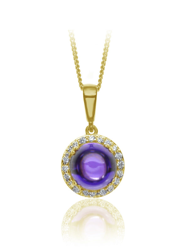 P-42121-AM-Y   Diamond & Amethyst Cluster Pendant