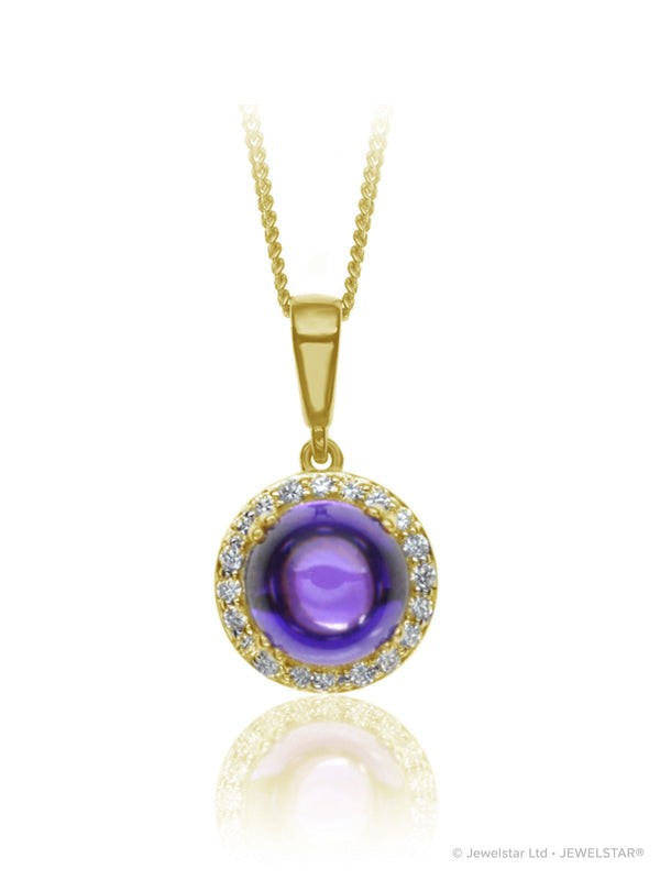 P-42121-AM-Y   Diamond & Amethyst Cluster Pendant