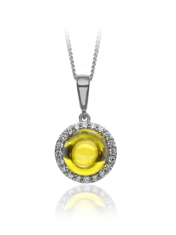 P-42121-CT-W   Diamond &  Citrine Cluster Pendant