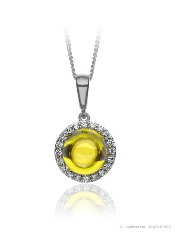P-42121-CT-W   Diamond &  Citrine Cluster Pendant
