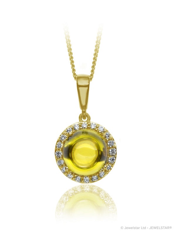 P-42121-CT-Y   Diamond &  Citrine Cluster Pendant