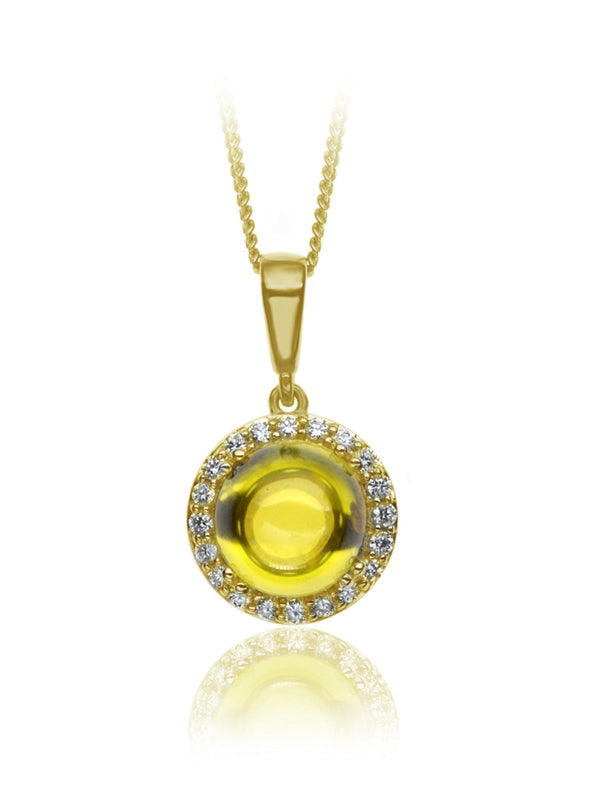 P-42121-CT-Y   Diamond &  Citrine Cluster Pendant
