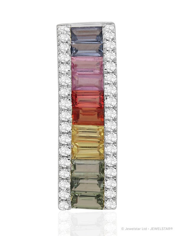 P-52502-CS-W   Diamond & Colour Sapphire Pendant
