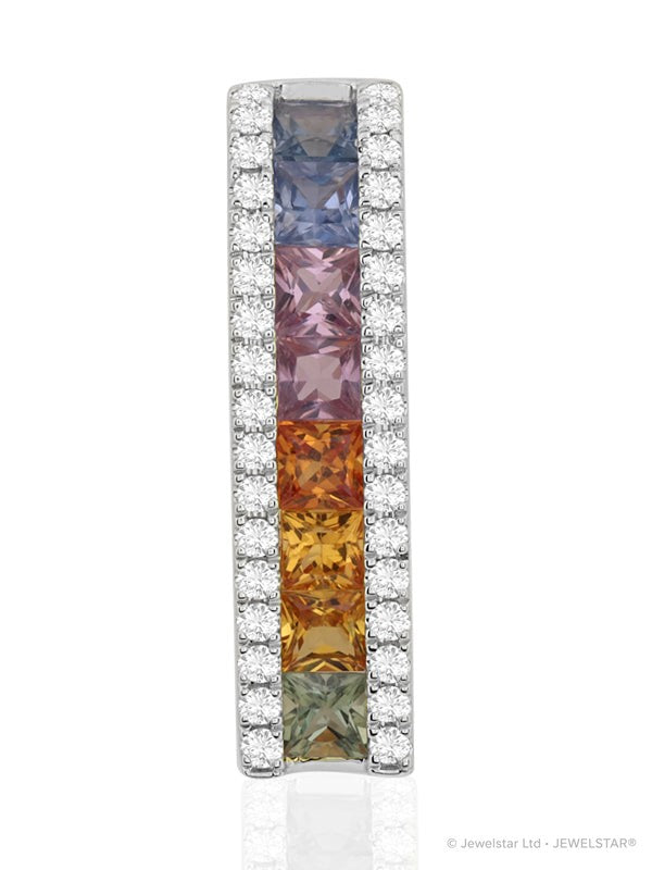 P-52503-CS-W   Diamond & Colour Sapphire Pendant