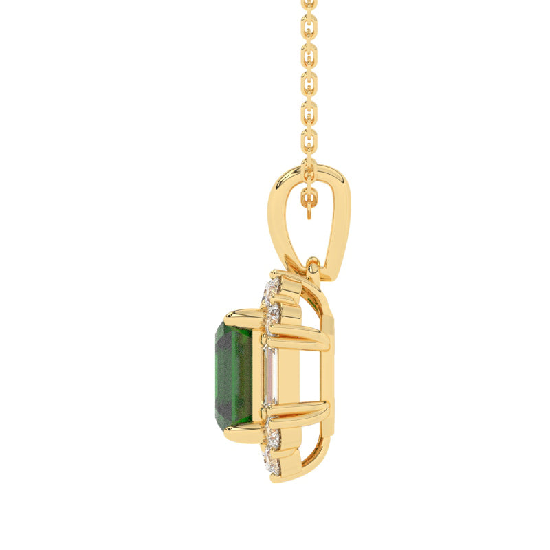 P-89800-EM-Y   Diamond & Emerald Cluster Pendant