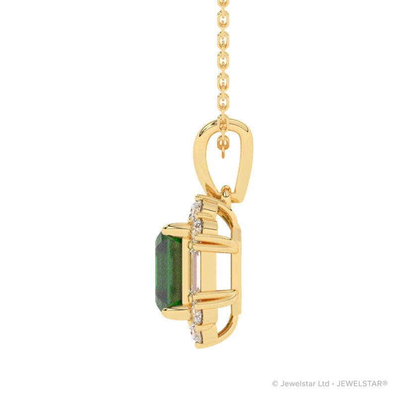 P-89800-EM-Y   Diamond & Emerald Cluster Pendant