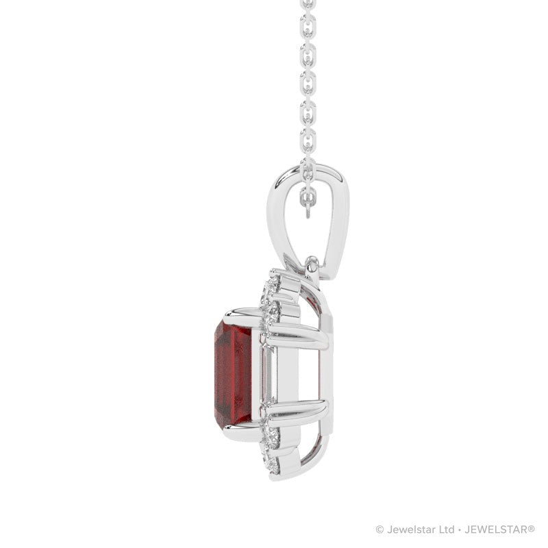 P-89800-RU-W   Diamond & Ruby Cluster Pendant