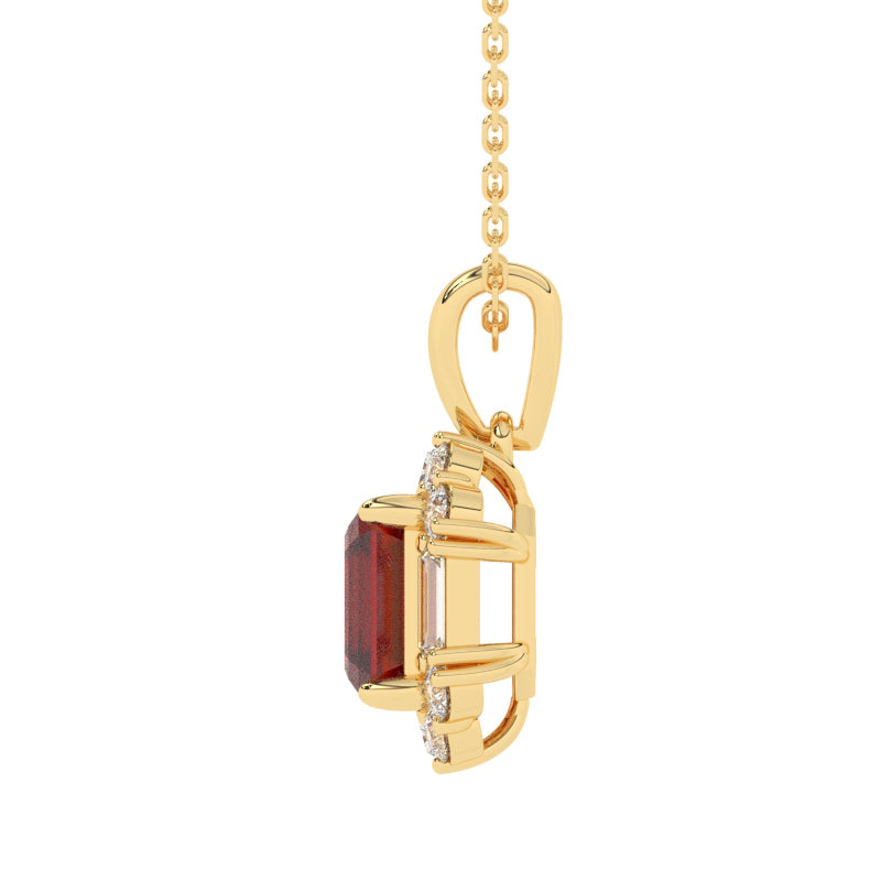 P-89800-RU-Y   Diamond & Ruby Cluster Pendant