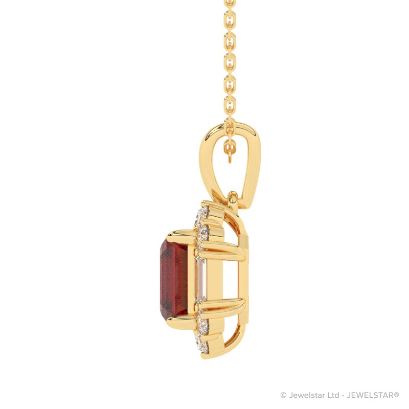P-89800-RU-Y   Diamond & Ruby Cluster Pendant