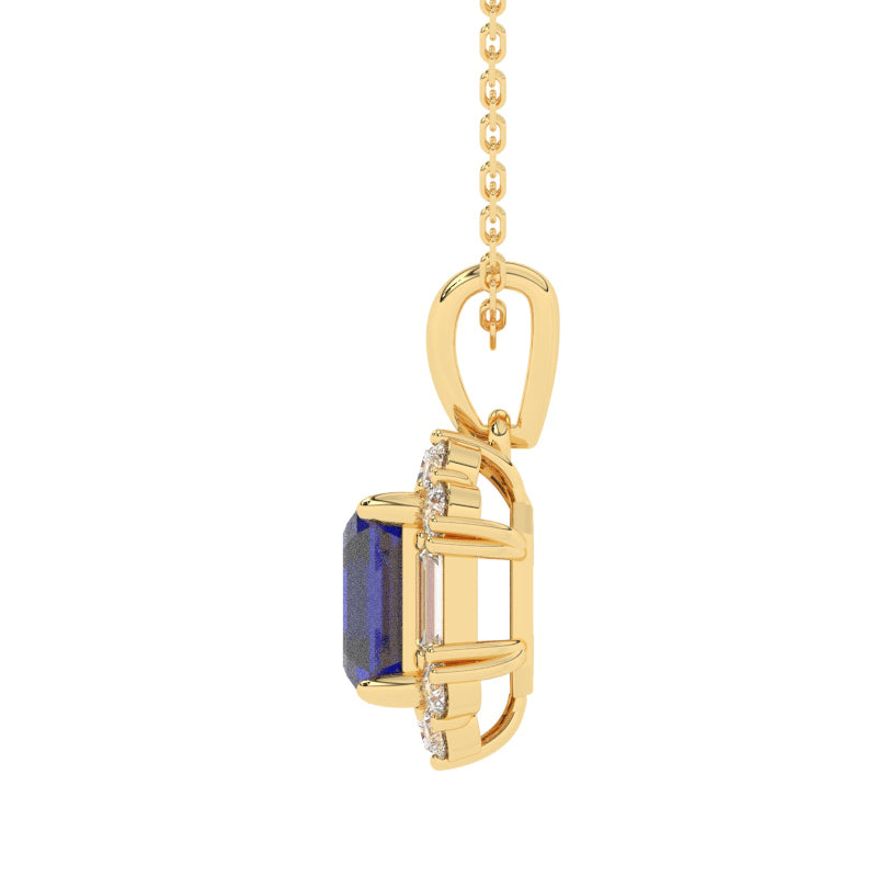 P-89800-SA-Y   Diamond & Sapphire Cluster Pendant