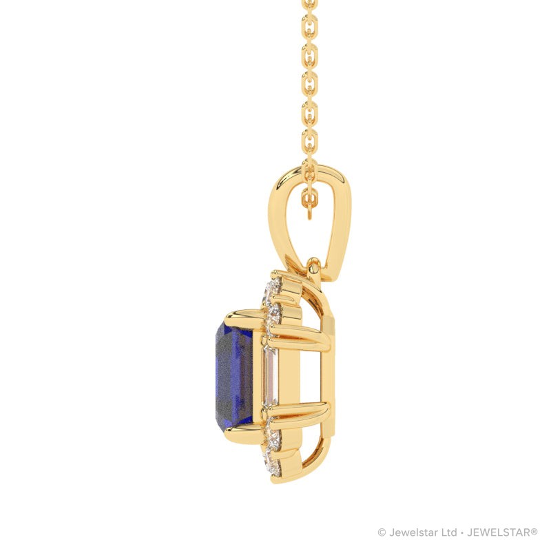 P-89800-SA-Y   Diamond & Sapphire Cluster Pendant