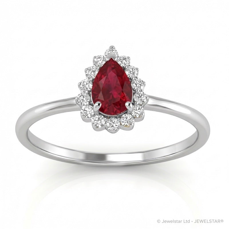 R-17278-RU-W    Diamond & Ruby Cluster Ring