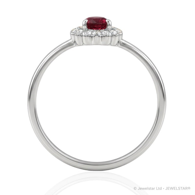 R-17278-RU-W    Diamond & Ruby Cluster Ring
