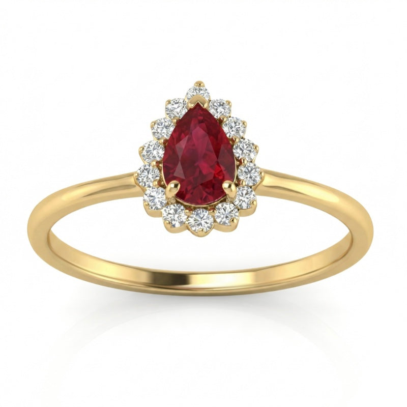 R-17278-RU-Y    Diamond & Ruby Cluster Ring