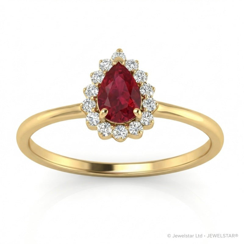 R-17278-RU-Y    Diamond & Ruby Cluster Ring