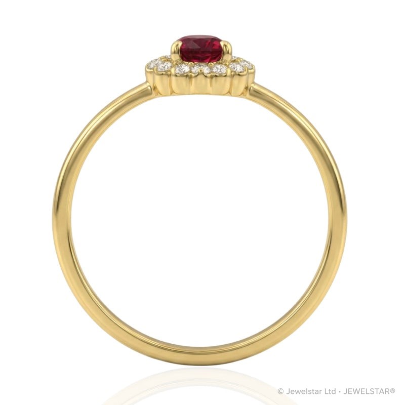 R-17278-RU-Y    Diamond & Ruby Cluster Ring