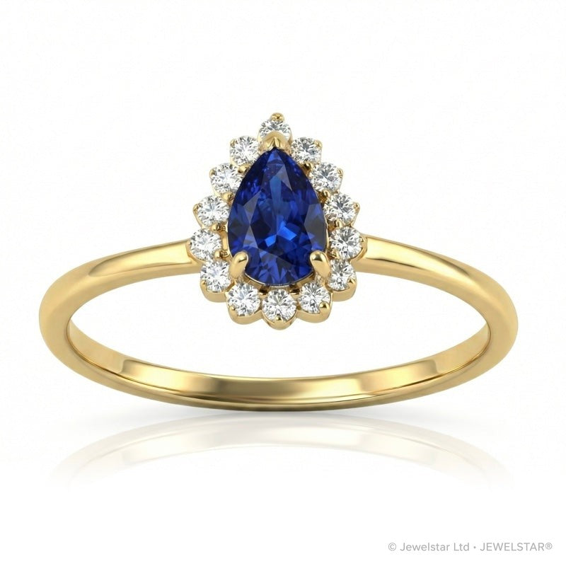 R-17278-SA-Y    Diamond & Sapphire Cluster Ring