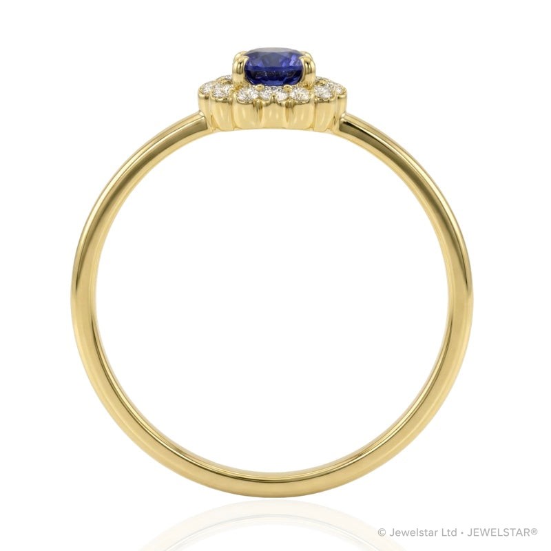 R-17278-SA-Y    Diamond & Sapphire Cluster Ring