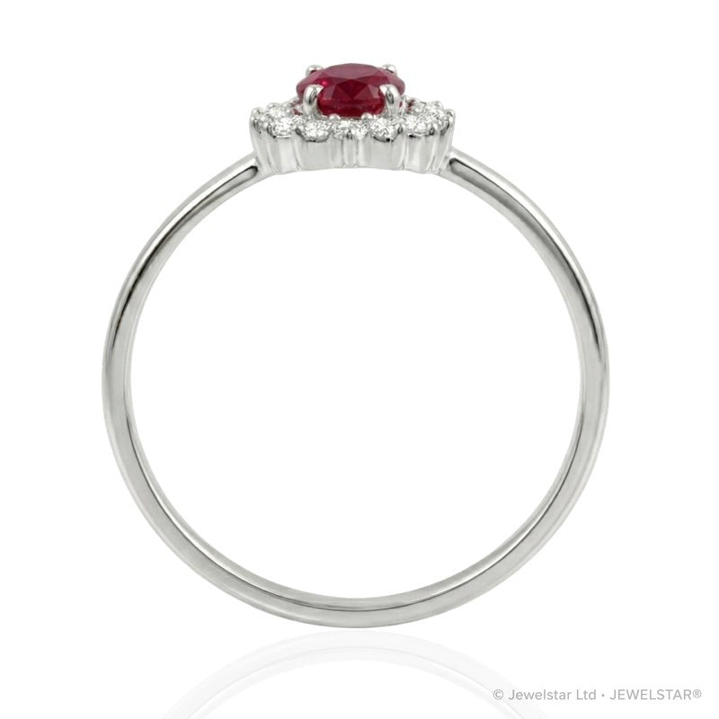 R-17860-RU-W    Diamond & Ruby Cluster Ring
