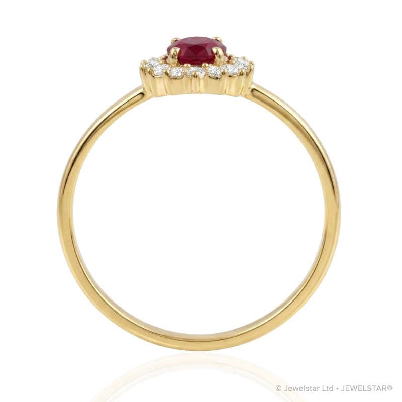 R-17860-RU-Y    Diamond & Ruby Cluster Ring