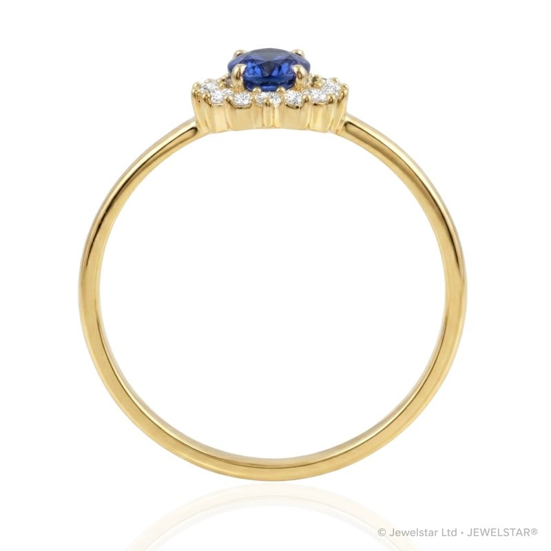 R-17860-SA-Y    Diamond & Sapphire Cluster Ring