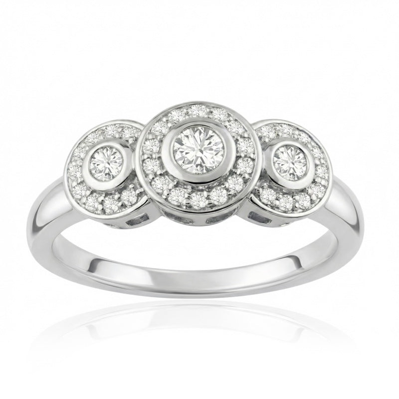 R-22699-AD-W  Diamond Dress Ring 0.35ct