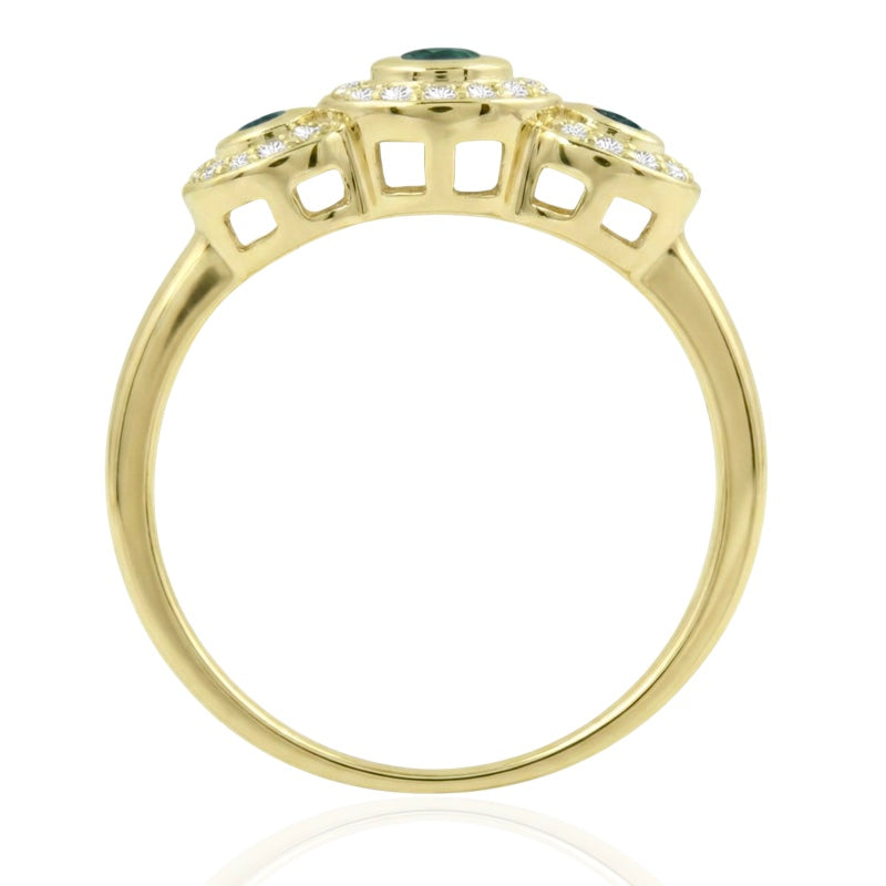 R-22699-EM-Y  Diamond & Emerald Dress Ring