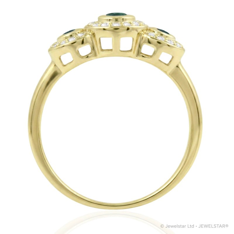 R-22699-EM-Y  Diamond & Emerald Dress Ring
