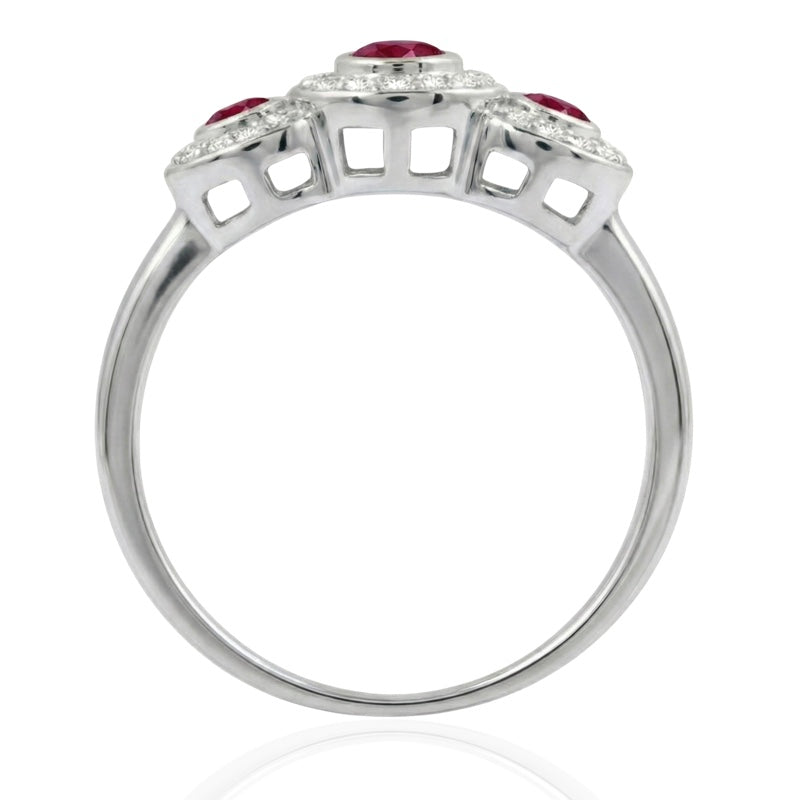 R-22699-RU-W  Diamond & Ruby Dress Ring