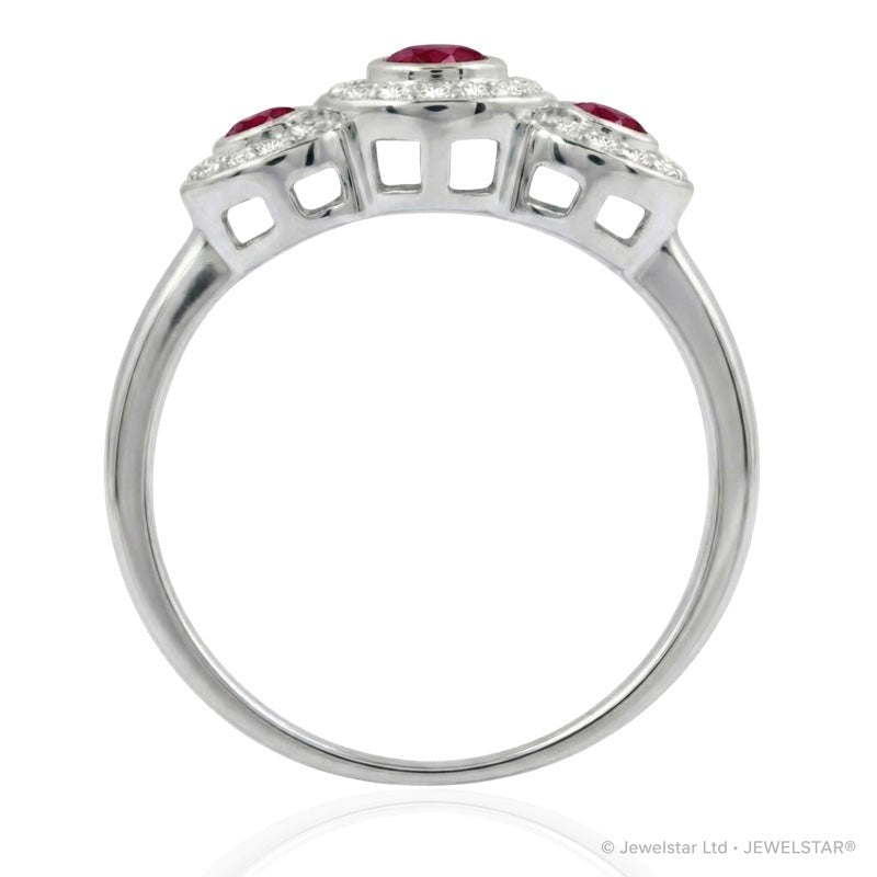 R-22699-RU-W  Diamond & Ruby Dress Ring